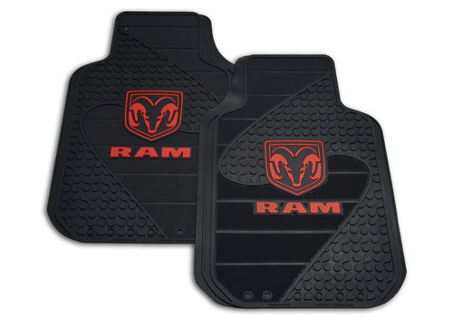 Plasticolor 2-Pc Universal Front Slush Mats with Dodge Ram Head